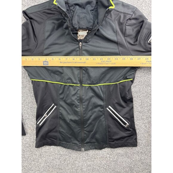 Athleta Reflective Track Jacket Women's Small Black Full Zip Pockets Mock Neck - Picture 4 of 6